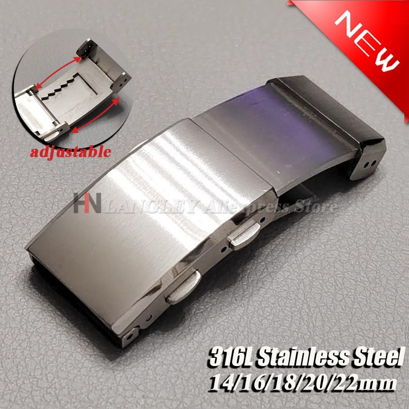 Replacement Watch Bracelet - 316L Solid Stainless Steel Buckle 14/16mm