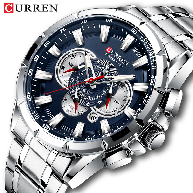 Smartwatch Watches For Men Brands - CURREN Wrist Watch Men Waterproof Chronograph