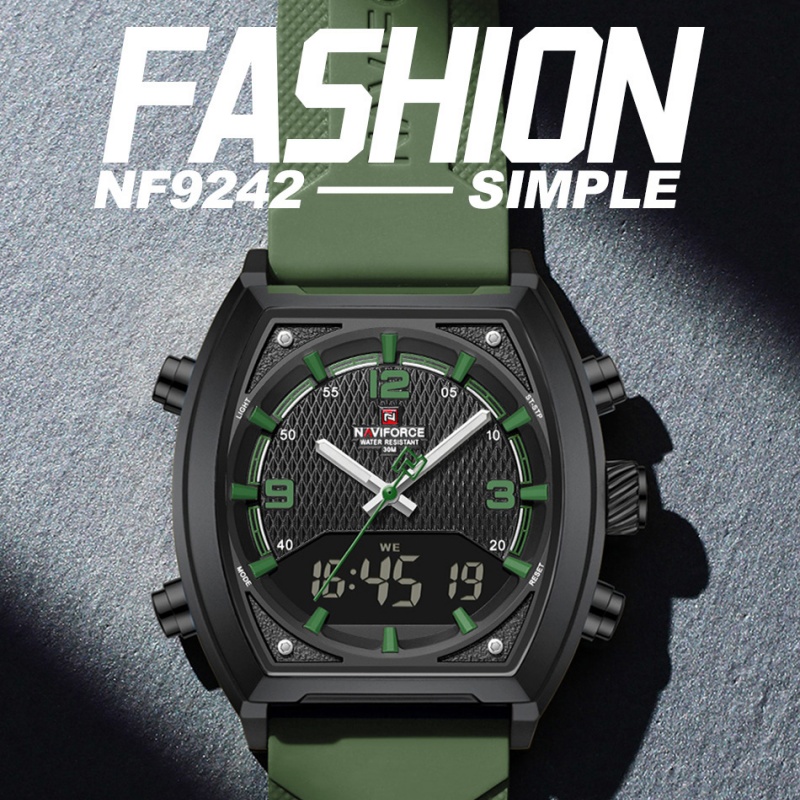 NAVIFORCE Men Dual Display Wat - Analog Quartz Watch ulasan dan harga