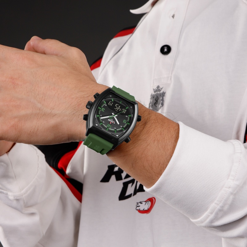 NAVIFORCE Men Dual Display Wat - Analog Quartz Watch ulasan dan harga