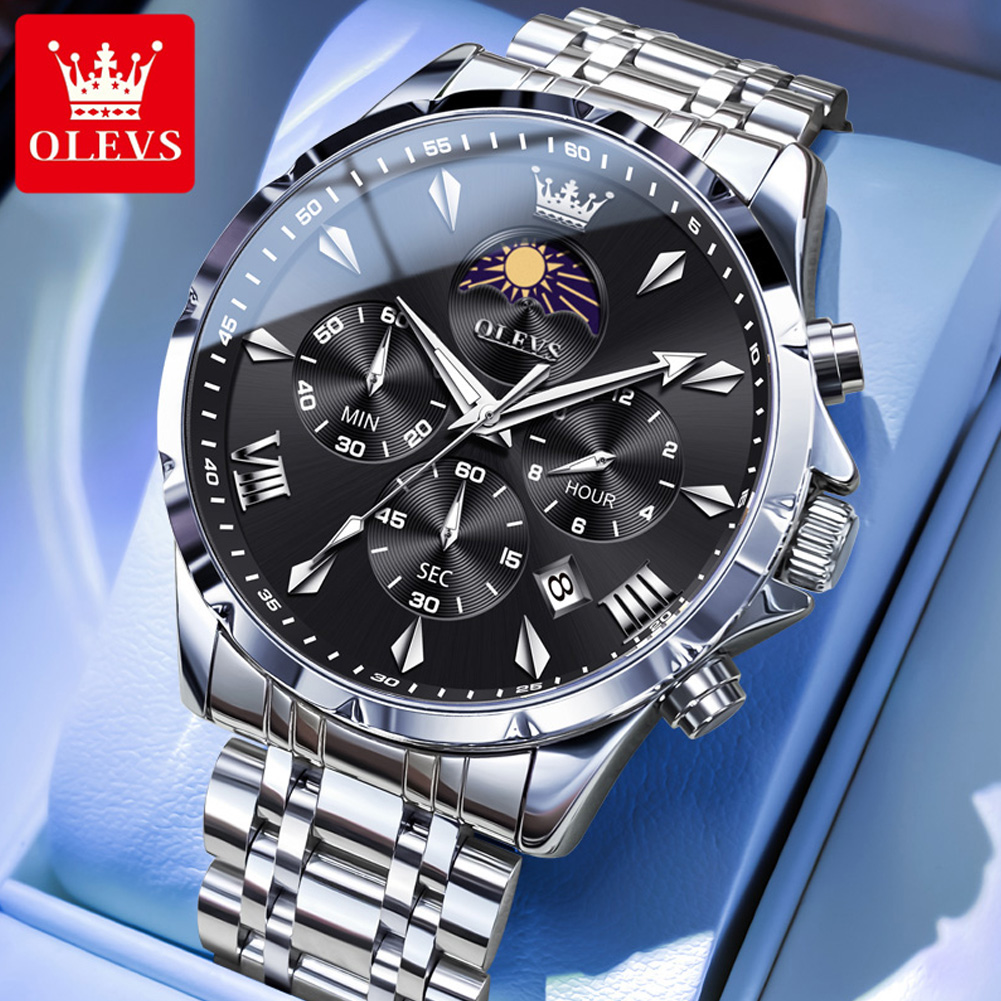 OLEVS 3653 Brand Moon Phase Ca - Smartwatch Watches For Men Brands ulasan dan harga