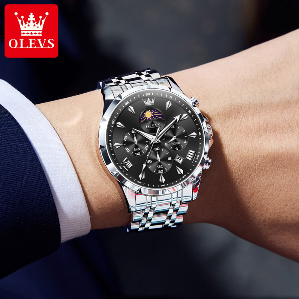 OLEVS 3653 Brand Moon Phase Ca - Smartwatch Watches For Men Brands ulasan dan harga