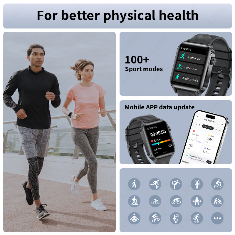 LIGE New Bluetooth Call Smart  - Smartwatch Iphone Watches For Women ulasan dan harga