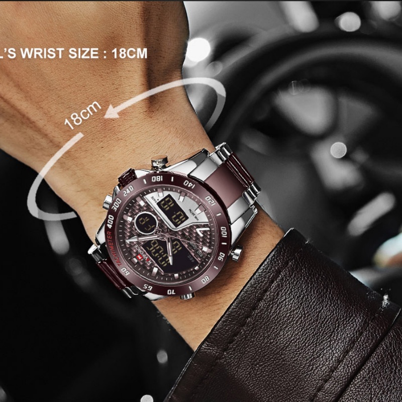 NAVIFORCE Men‘s New Analog Dig - Analog Quartz Watch ulasan dan harga