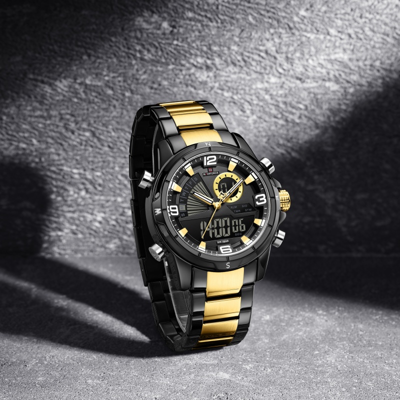 NAVIFORCE Men Dual Display Wat - Analog Quartz Watch ulasan dan harga