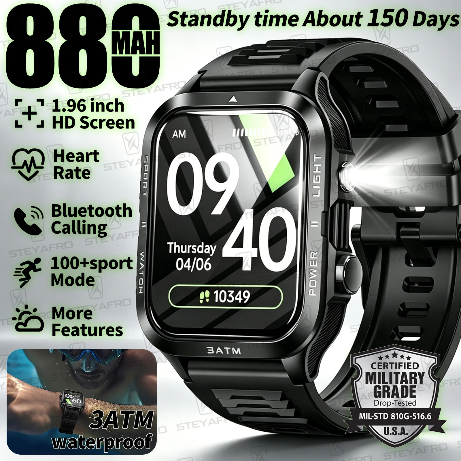 Military Grade SmartWatch Men  - Smartwatch Health Watches ulasan dan harga